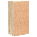 2-Tier Book Cabinet Sonoma Oak 40x30x76.5 cm Engineered Wood - 45-Degree Angle