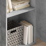 2-Tier Book Cabinet Concrete Grey 40x30x76.5 cm Engineered Wood - Side View