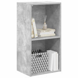 2-Tier Book Cabinet Concrete Grey 40x30x76.5 cm Engineered Wood - Low Angle