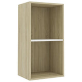 2-Tier Book Cabinet White and Sonoma Oak 40x30x76.5 cm Engineered Wood