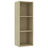 3-Tier Book Cabinet Sonoma Oak 40x30x114 cm Engineered Wood - Front View