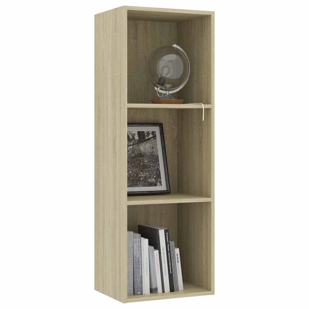 3-Tier Book Cabinet Sonoma Oak 40x30x114 cm Engineered Wood