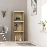 3-Tier Book Cabinet Sonoma Oak 40x30x114 cm Engineered Wood