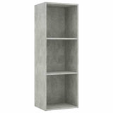 3-Tier Book Cabinet Concrete Grey 40x30x114 cm Engineered Wood