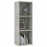 3-Tier Book Cabinet Concrete Grey 40x30x114 cm Engineered Wood