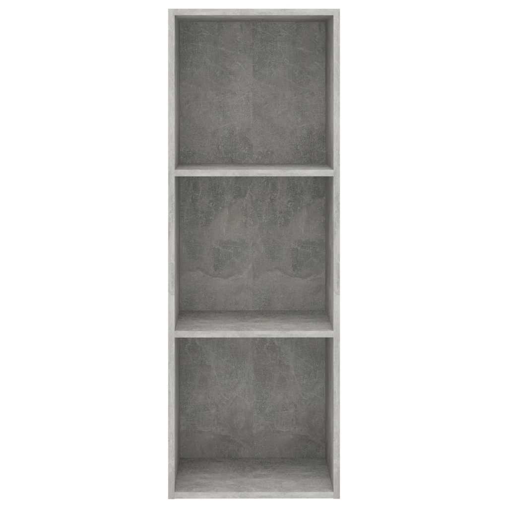 3-Tier Book Cabinet Concrete Grey 40x30x114 cm Engineered Wood