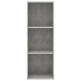 3-Tier Book Cabinet Concrete Grey 40x30x114 cm Engineered Wood - Top-Down View