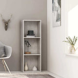 3-Tier Book Cabinet Concrete Grey 40x30x114 cm Engineered Wood