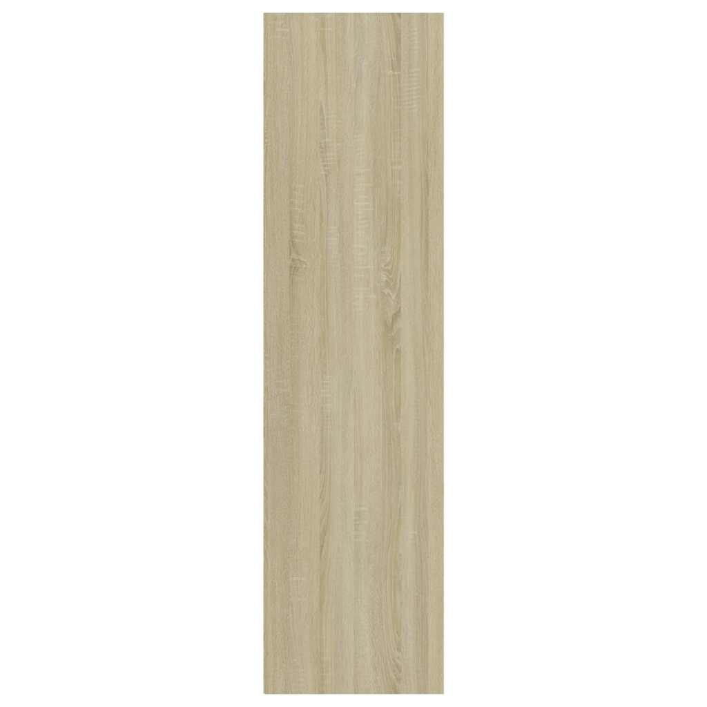 3-Tier Book Cabinet White and Sonoma Oak 40x30x114 cm Engineered Wood