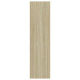 3-Tier Book Cabinet White and Sonoma Oak 40x30x114 cm Engineered Wood - 45-Degree Angle