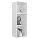 3-Tier Book Cabinet High Gloss White 40x30x114 cm Engineered Wood - Side View