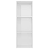 3-Tier Book Cabinet High Gloss White 40x30x114 cm Engineered Wood