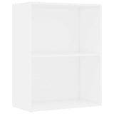 2-Tier Book Cabinet White 60x30x76.5 cm Engineered Wood