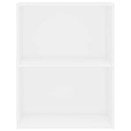 2-Tier Book Cabinet White 60x30x76.5 cm Engineered Wood