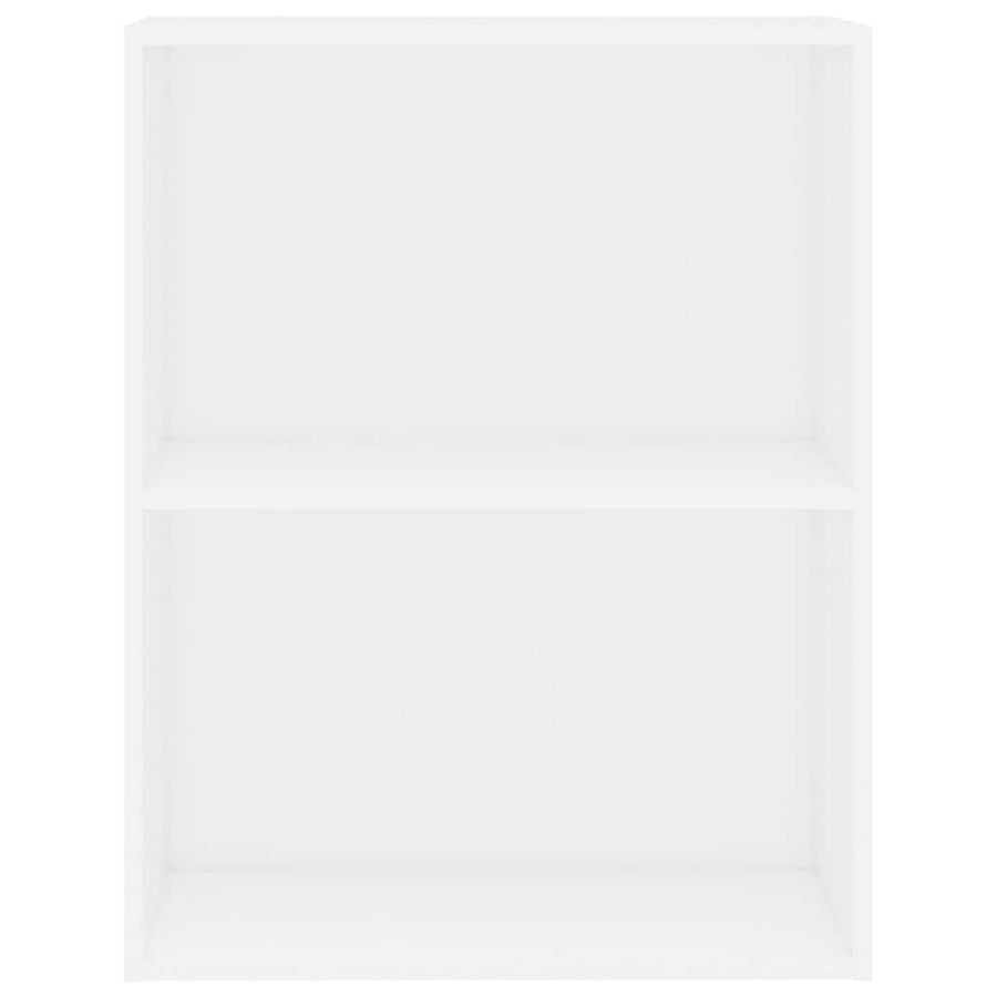 2-Tier Book Cabinet White 60x30x76.5 cm Engineered Wood