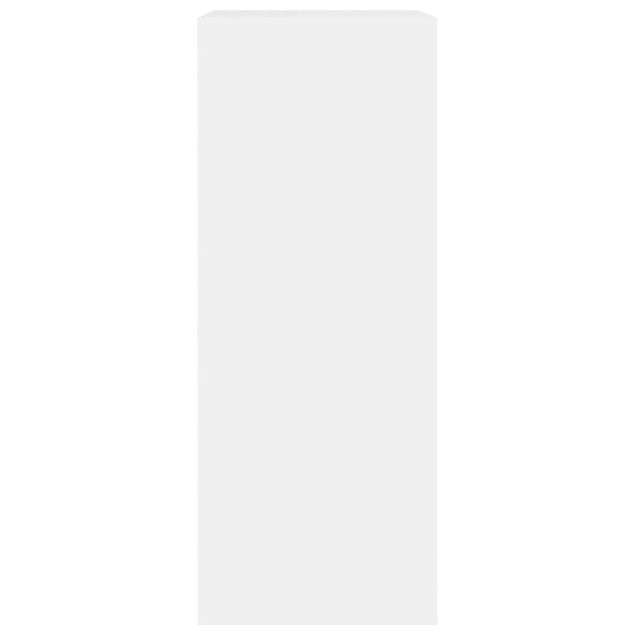 2-Tier Book Cabinet White 60x30x76.5 cm Engineered Wood