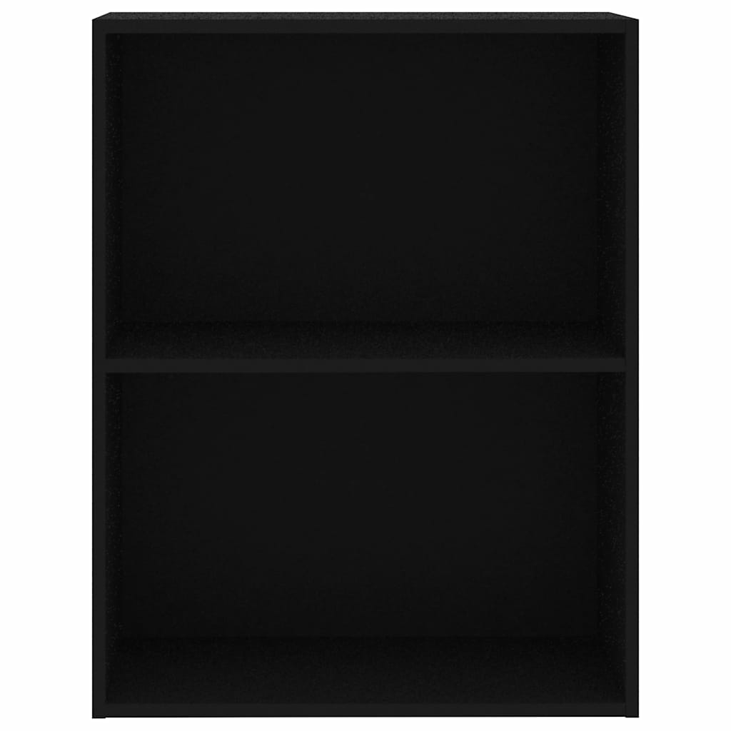 2-Tier Book Cabinet Black 60x30x76.5 cm Engineered Wood