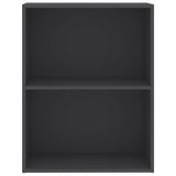 2-Tier Book Cabinet Grey 60x30x76.5 cm Engineered Wood