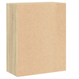 2-Tier Book Cabinet Sonoma Oak 60x30x76.5 cm Engineered Wood - 45-Degree Angle