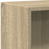 2-Tier Book Cabinet Sonoma Oak 60x30x76.5 cm Engineered Wood - Close-Up Angle
