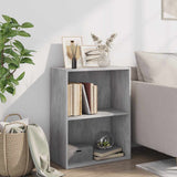2-Tier Book Cabinet Concrete Grey 60x30x76.5 cm Engineered Wood - Side View