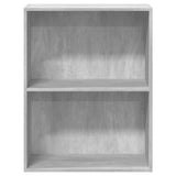 2-Tier Book Cabinet Concrete Grey 60x30x76.5 cm Engineered Wood - Top-Down View