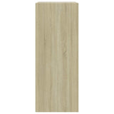 2-Tier Book Cabinet White and Sonoma Oak 60x30x76.5 cm Engineered Wood