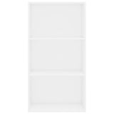 3-Tier Book Cabinet White 60x30x114 cm Engineered Wood - Top-Down View
