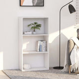 3-Tier Book Cabinet White 60x30x114 cm Engineered Wood