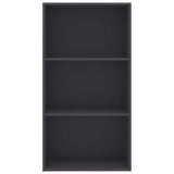 3-Tier Book Cabinet Grey 60x30x114 cm Engineered Wood
