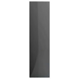 3-Tier Book Cabinet High Gloss Grey 60x30x114 cm Engineered Wood - 45-Degree Angle