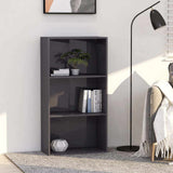 3-Tier Book Cabinet High Gloss Grey 60x30x114 cm Engineered Wood