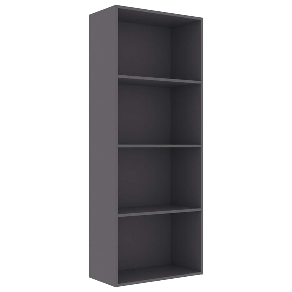 4-Tier Book Cabinet Grey 60x30x151.5 cm Engineered Wood
