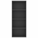 4-Tier Book Cabinet Grey 60x30x151.5 cm Engineered Wood - Top-Down View