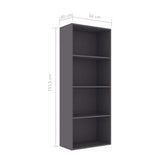 4-Tier Book Cabinet Grey 60x30x151.5 cm Engineered Wood