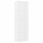 5-Tier Book Cabinet White 60x30x189 cm Engineered Wood