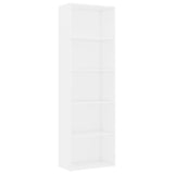 5-Tier Book Cabinet White 60x30x189 cm Engineered Wood - Front View