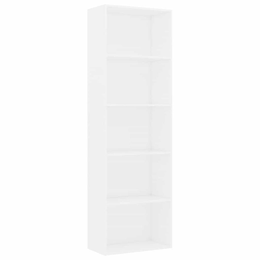 5-Tier Book Cabinet White 60x30x189 cm Engineered Wood