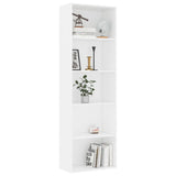 5-Tier Book Cabinet White 60x30x189 cm Engineered Wood - Side View