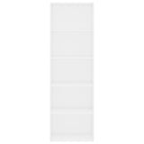 5-Tier Book Cabinet White 60x30x189 cm Engineered Wood - Top-Down View