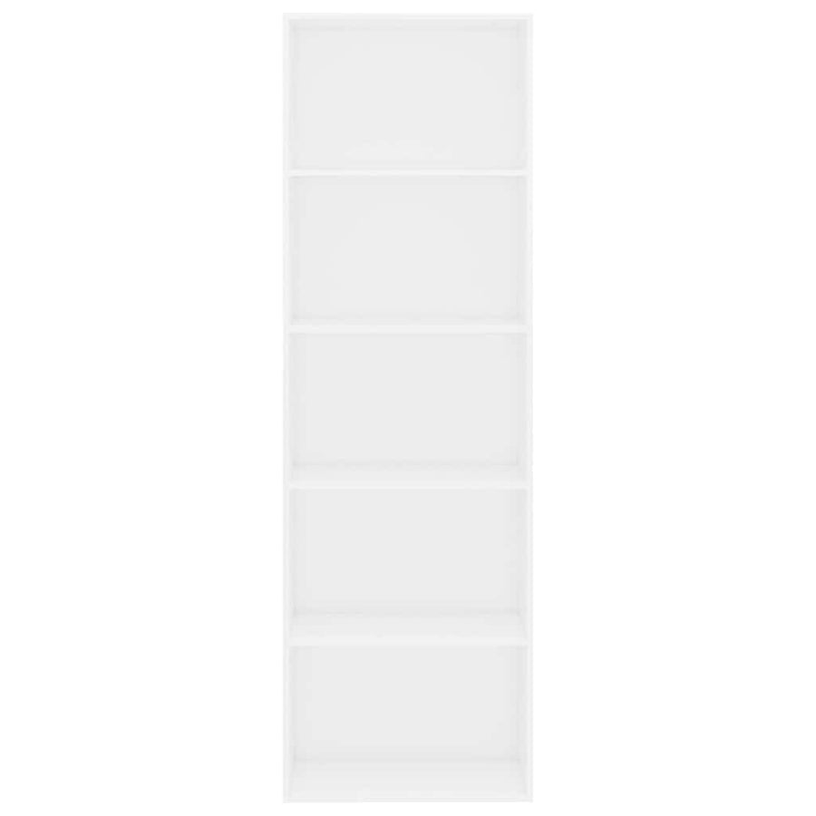5-Tier Book Cabinet White 60x30x189 cm Engineered Wood
