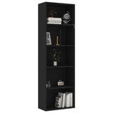 5-Tier Book Cabinet Black 60x30x189 cm Engineered Wood - Side View