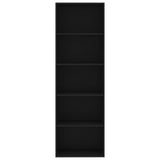 5-Tier Book Cabinet Black 60x30x189 cm Engineered Wood