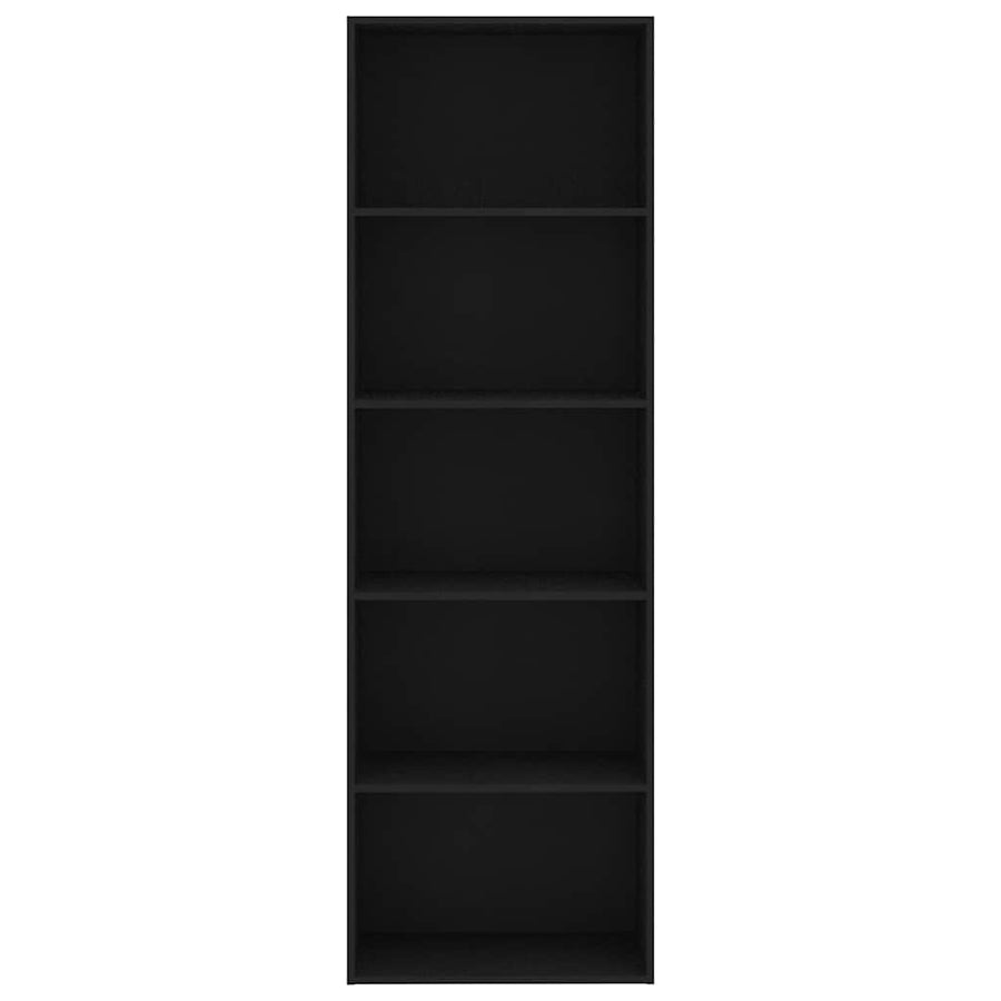 5-Tier Book Cabinet Black 60x30x189 cm Engineered Wood