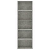 5-Tier Book Cabinet Concrete Grey 60x30x189 cm Engineered Wood - Top-Down View