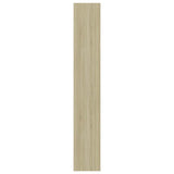 5-Tier Book Cabinet White and Sonoma Oak 60x30x189 cm Engineered Wood - 45-Degree Angle