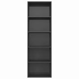 5-Tier Book Cabinet High Gloss Grey 60x30x189 cm Engineered Wood - Top-Down View
