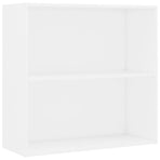 2-Tier Book Cabinet White 80x30x76.5 cm Engineered Wood