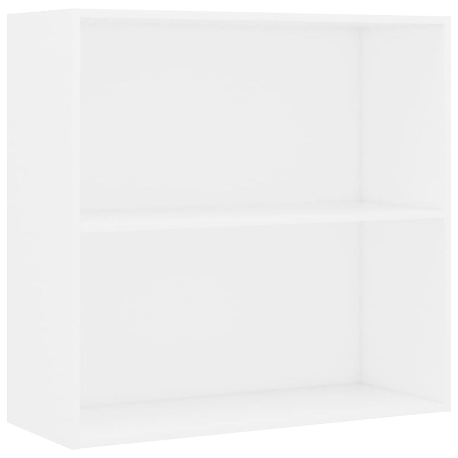 2-Tier Book Cabinet White 80x30x76.5 cm Engineered Wood