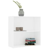 2-Tier Book Cabinet White 80x30x76.5 cm Engineered Wood - Side View
